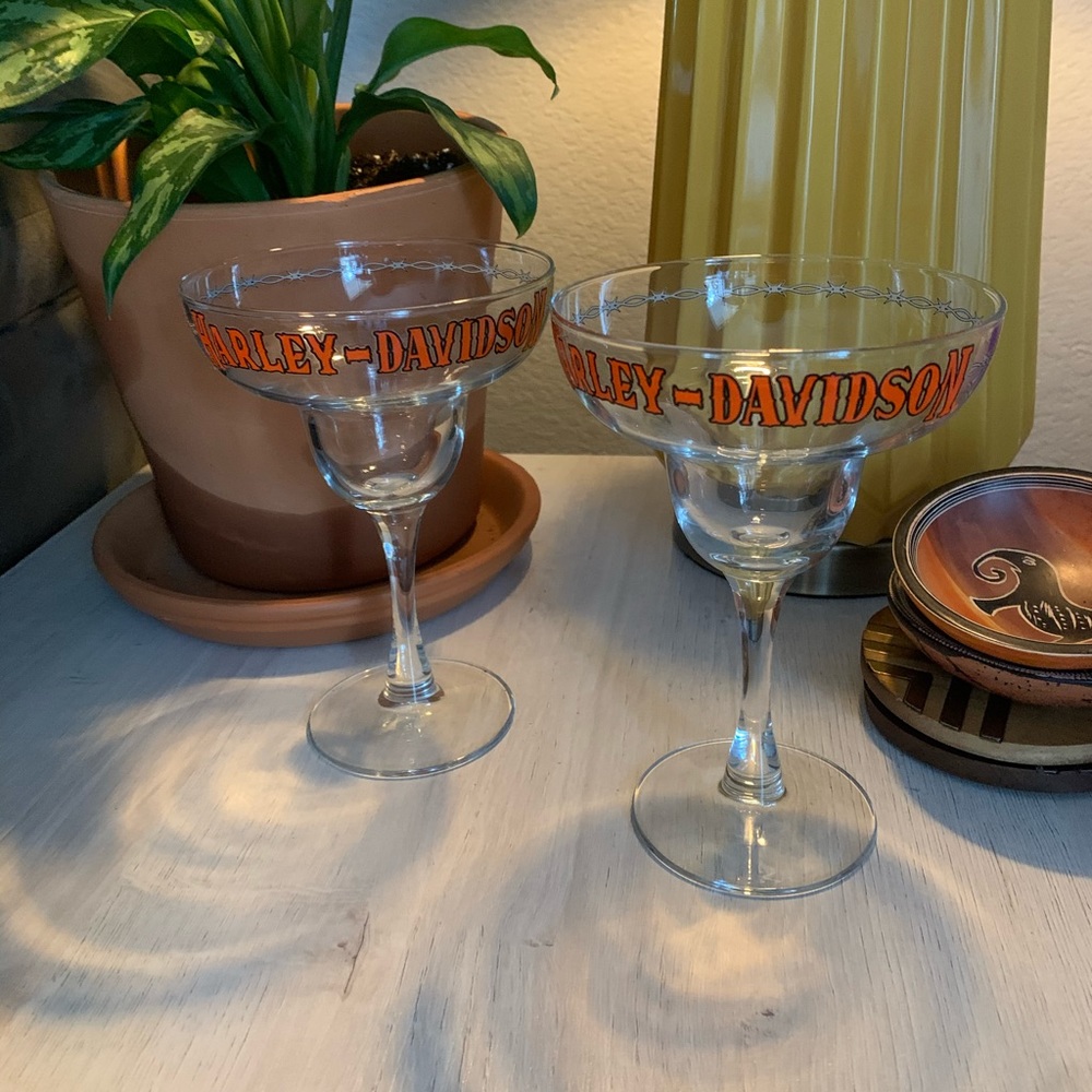Harley Davidson margarita glass set